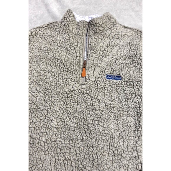 USA Palm Reversible 1/4 Zip Pullover Women Large Sherpa Gray Black L/XL - Picture 6 of 7
